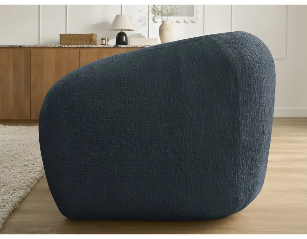 Tmavomodrá ženilková rozkladacia pohovka 228 cm Neyo – Bobochic Paris