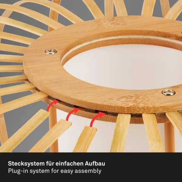 Briloner 3759011 - Stropné svietidlo 1xE27/10W/230V pr. 40 cm bambus