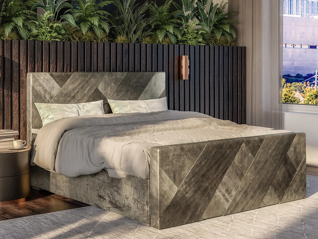 Jednolôžková posteľ Boxspring 120 cm Galand (hnedosivá) (s matracom a úl. priestorom). Vlastná spoľahlivá doprava až k Vám domov. 1043373