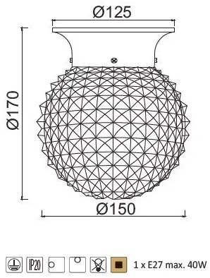 ACA DECOR Stropné svietidlo CAPRI, farba bronzová