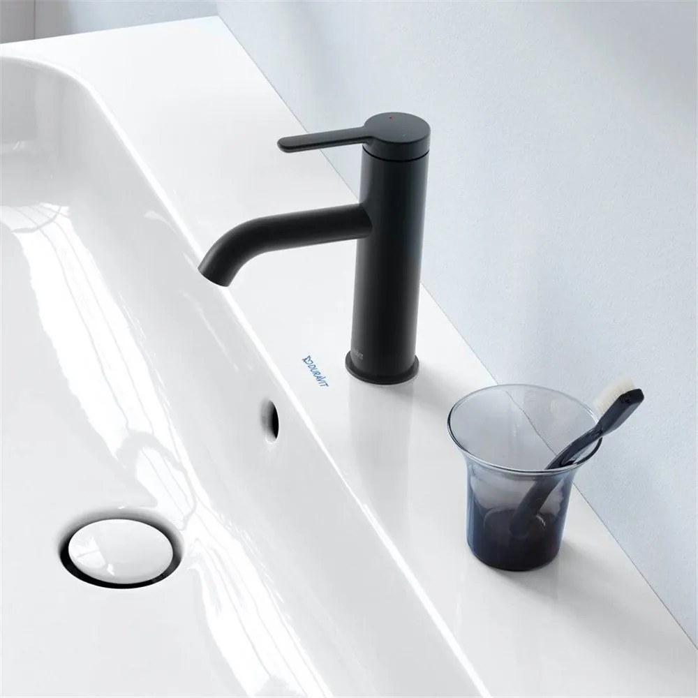 DURAVIT C.1 páková umývadlová batéria bez odtokovej súpravy, výška výtoku 86 mm, čierna matná, C11020002046