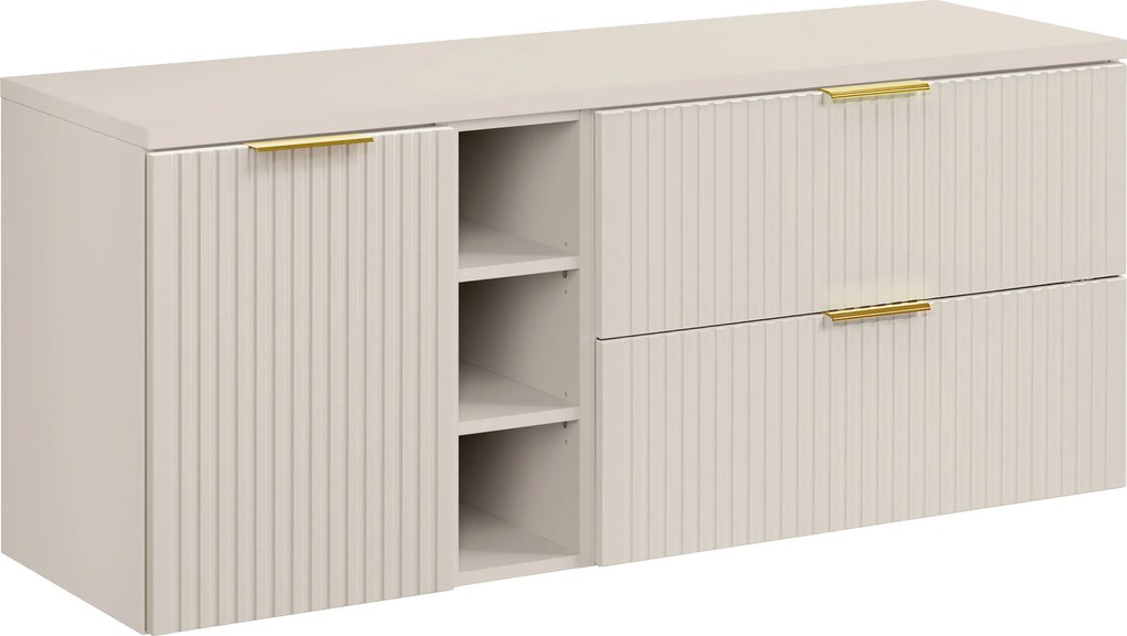 Comad Kúpeľňová skrinka pod doskové umývadlo set Adel Cashmere 140 kašmír