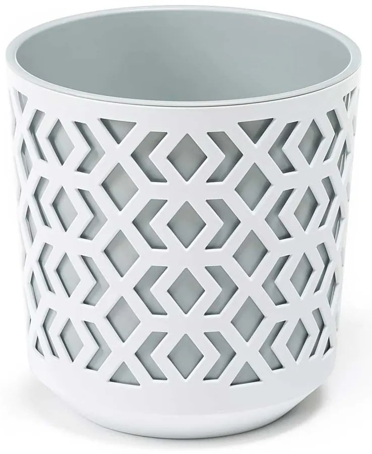 PLASTOVÝ KVETINÁČ ETNIC SADA 2KS 14,8X13,9 CM+20,1X19,5 CM BIELA