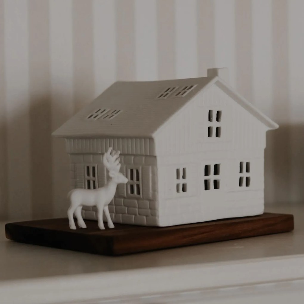 räder Porcelánový svietnik domček Ski Hut