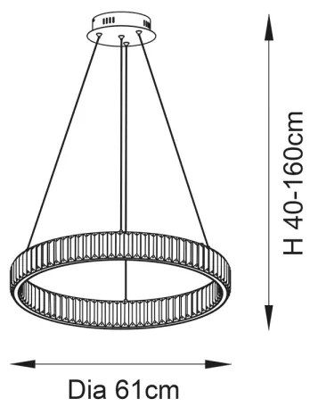 Endon 102255 - LED stmievateľný luster na lanku LAGUNA LED/36W/230V lesklý chróm