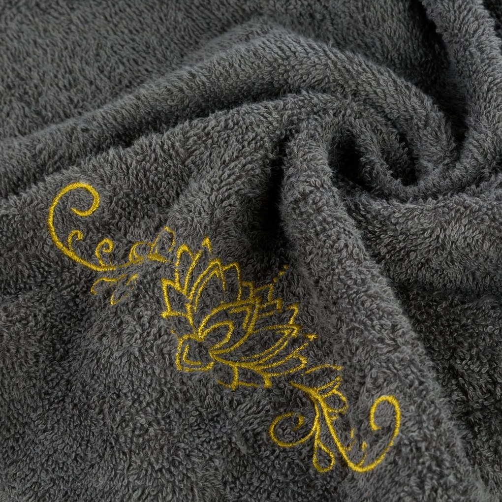 BAVLNENÝ UTERÁK LILIANA SADA 1KS 30X50 CM, 1KS 50X90 CM, 1KS 70X140 CM TMAVOSIVÁ