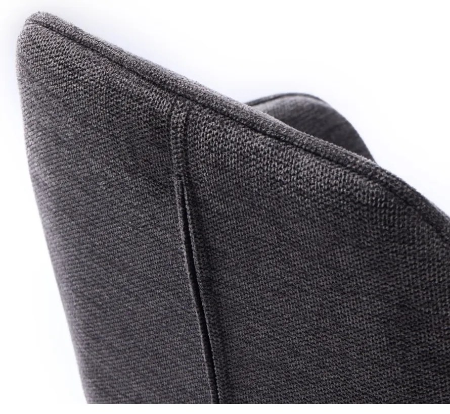 Tmavosivá čalúnená barová stolička s nastaviteľnou výškou/s podrúčkami (výška sedadla 65 cm) Nolan – Unique Furniture