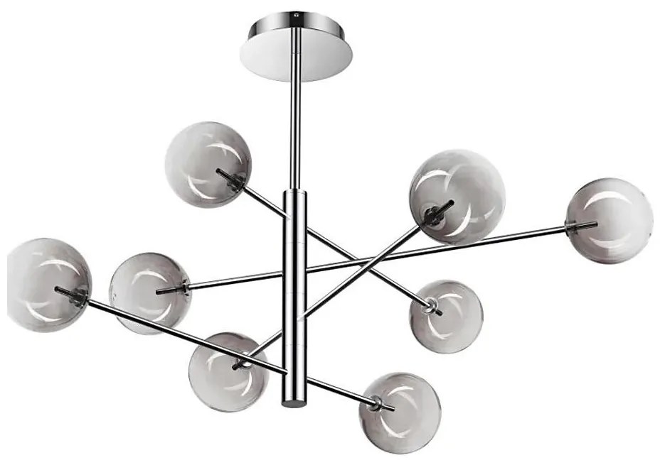 Ideal Lux - LED Luster na tyči EQUINOXE 8xG4/2W/230V pr. 128 cm chróm/dymová