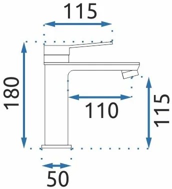 Rea Viral, umývadlová batéria h-180, čierna matná, REA-B2028