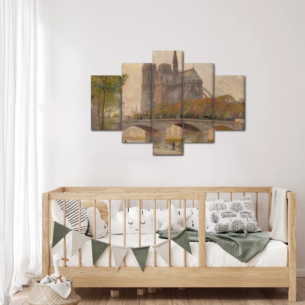 Obraz - Robert William Vonnoh, Notre Dame de Paris, reprodukcia (150x105 cm)