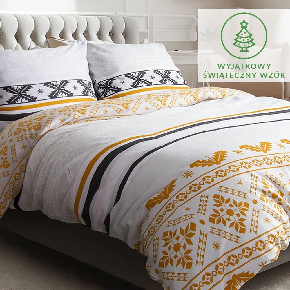 VIANOČNÉ FLANELOVÉ OBLIEČKY FLANELOVE 160X200 CM, 2KS 70X80 CM VZOROVANÉ