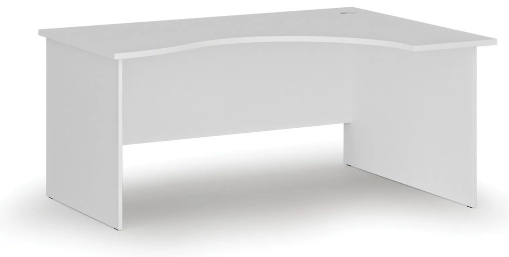Ergonomický kancelársky písací stôl PRIMO WHITE, 160x120 cm, pravý, biela