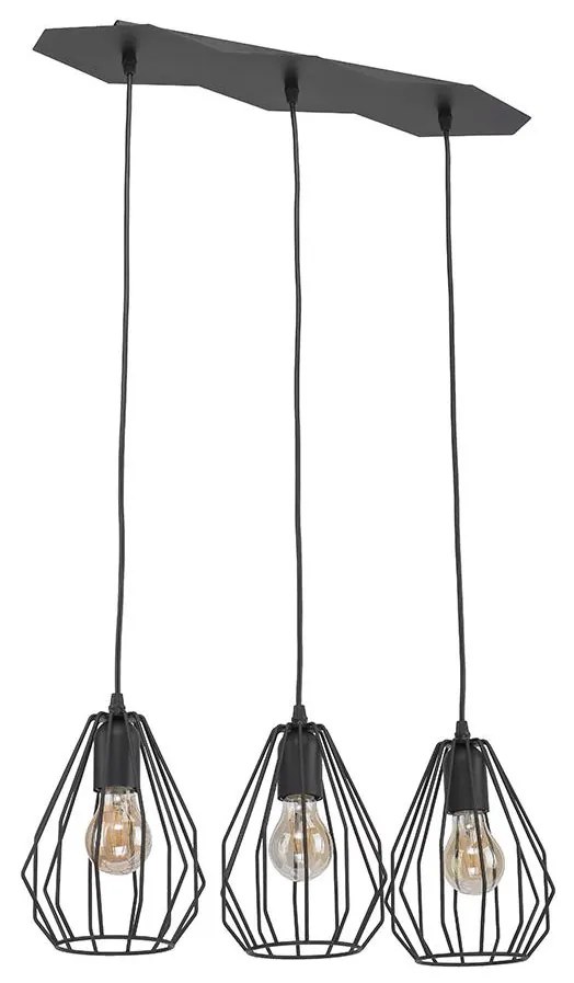 TK Lighting Luster na lanku BRYLANT BLACK 3xE27/60W/230V TK2259