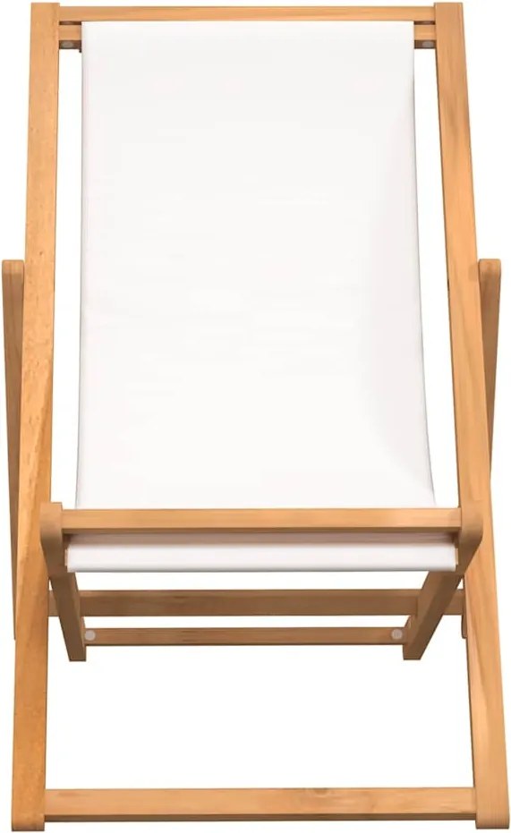 Multidom Kreslo na terasu, tíkové drevo 56x105x96 cm, krémové