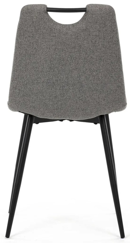 Autronic - Židle jídelní, madlo, snadno čistitelná šedá látka, černý matný lak, kovové nohy - DCL-V2017 GREY2 AKCE