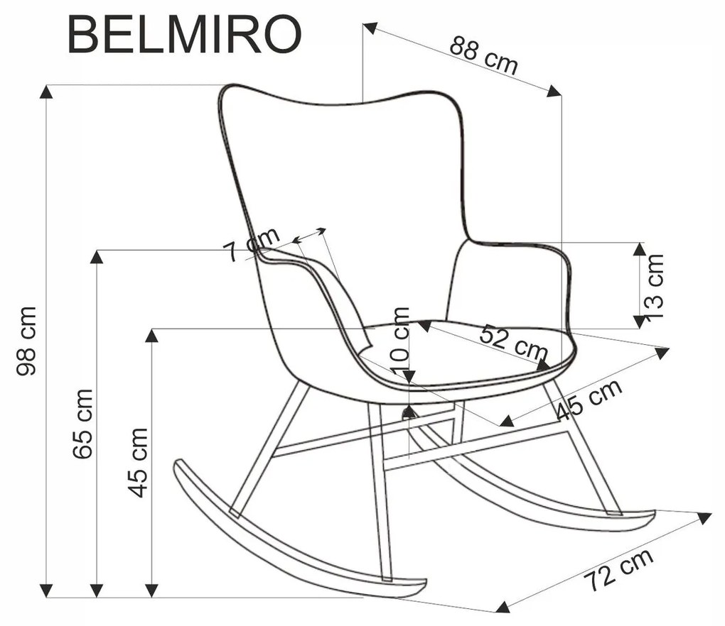 Houpací křeslo Belmiro olivové