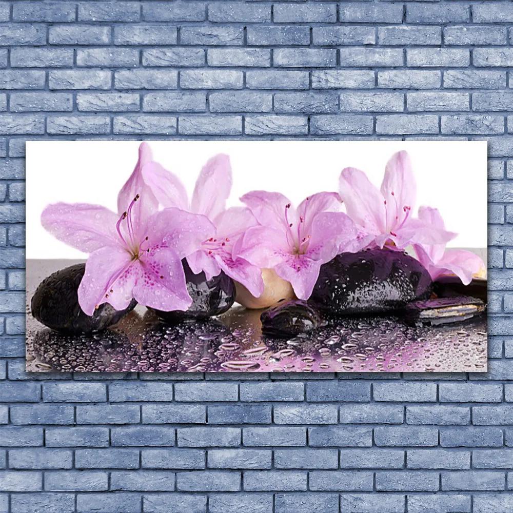 Obraz plexi Kvety kamene zen kúpele 120x60 cm
