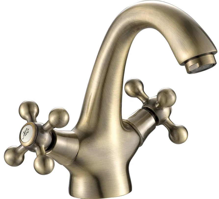 Kuchinox Stilo, umývadlová batéria s odtokovou zátkou ClickClack, mosadzná, LAV-BKI_522D