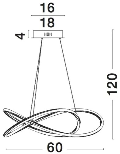 LED luster Martino 60 Chrome