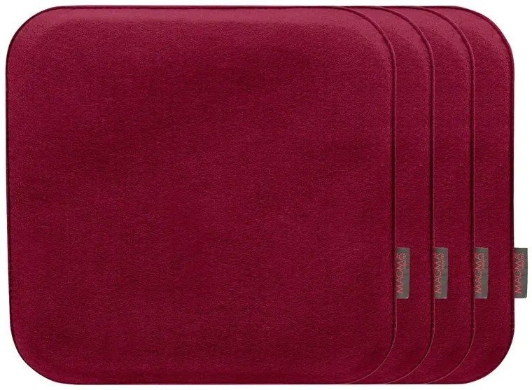 Magma Podložka na sedenie Avaro, 4 kusy (hranatý, vínová) (100247989)