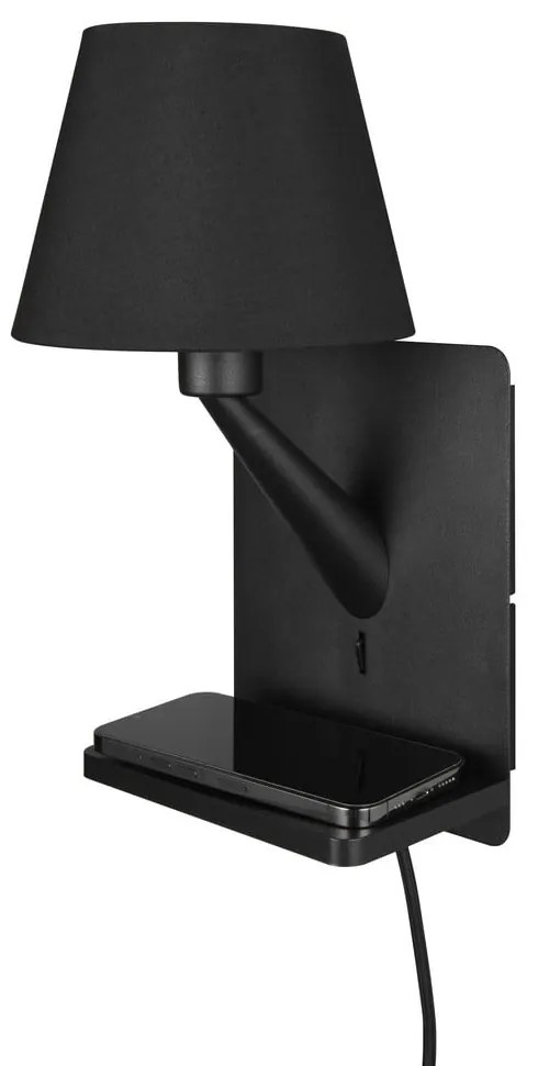 Matne čierne nástenné svietidlo Comfort – Trio