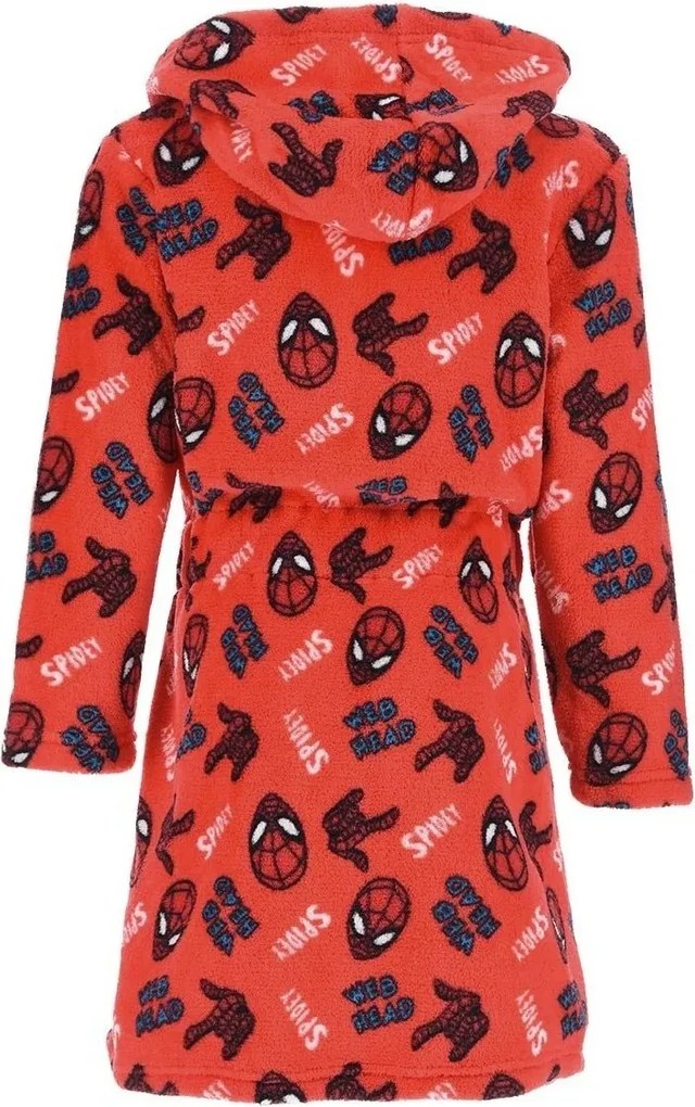 Detský / chlapčenský coral fleece župan s kapucňou Spidey, EU 98 Červená