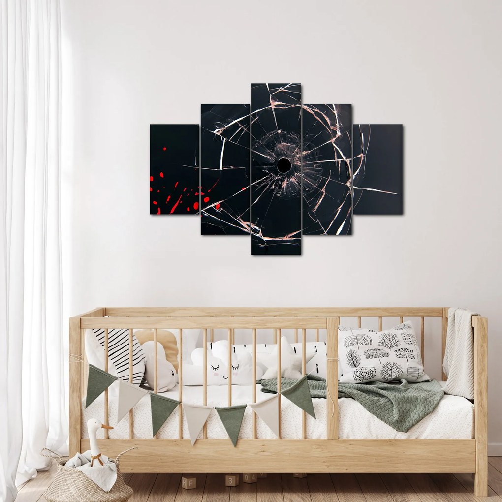 Abstraktný obraz - rozbité sklo (150x105 cm)