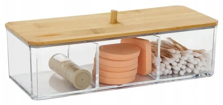Sada 7 organizérů do koupelny WHITNEY, bílý plast/bambus