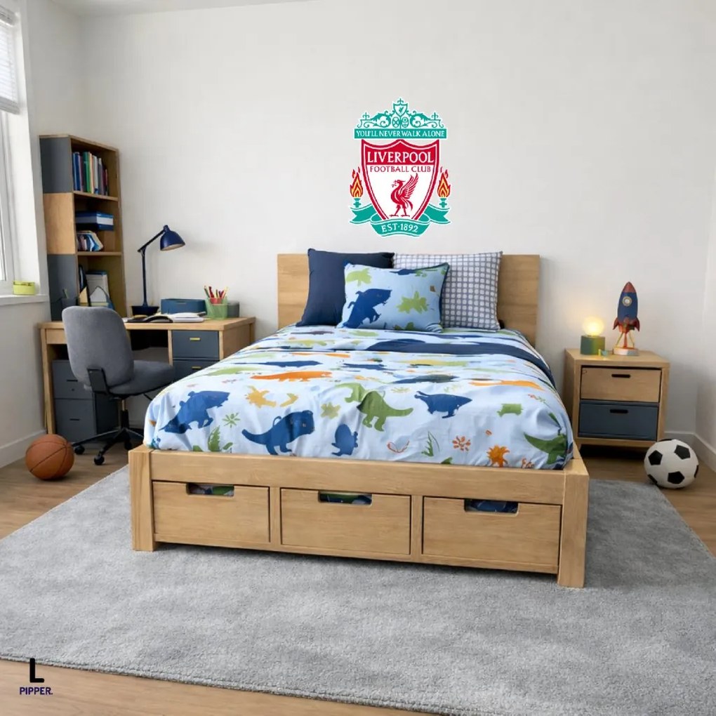 Textilná nálepka na stenu - logo "Liverpool FC" Veľkosť: 40 cm