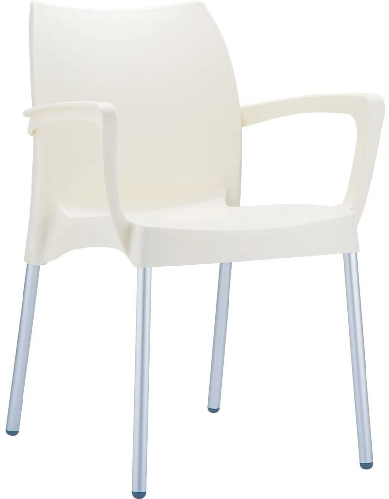 DOLCE záhradná stolička s podrúčkami white
