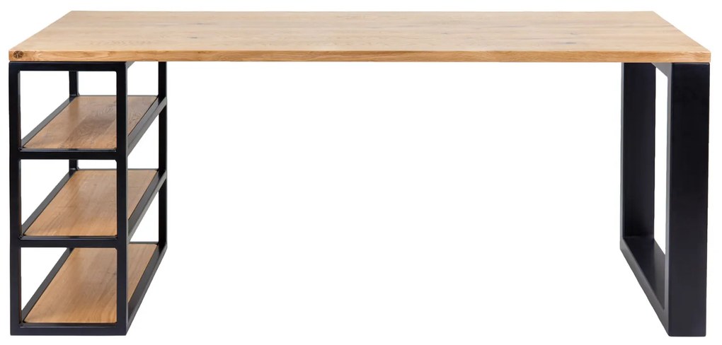 Wooded Pracovní stůl Venice z masivu DUB Velikost stolu: 170 x 65 cm, Barva kovu: Černá