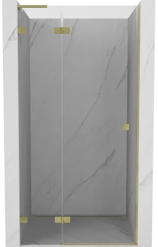 Mexen, Mexen Lunar L Otočné ľavé sprchové dvere 95 cm, transparentné, brúsené zlaté - 834L-095-000-55-00-L