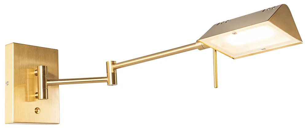 Dizajnová nástenná lampa mosadz vrátane LED stmievateľná - Notia