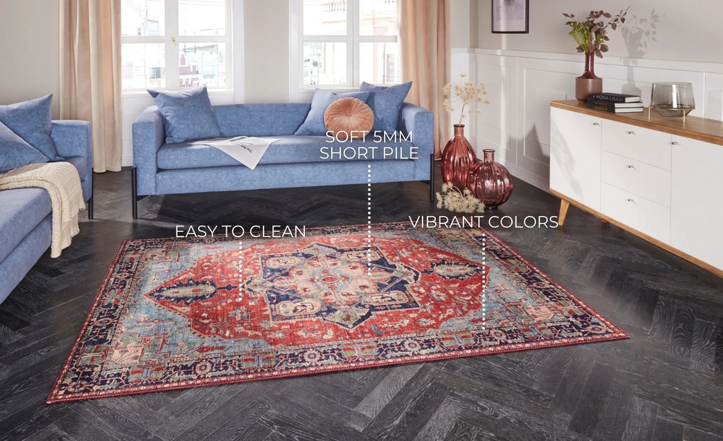 ELLE Decoration, Kusový koberec Imagination 104207 Oriental / Red z kolekcie Elle, 160x230, červená, chodba / predsieň