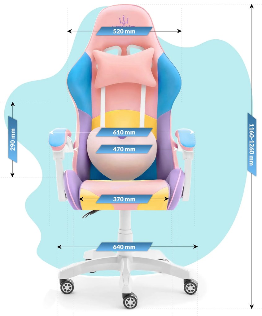 Herné detské kreslo Rainbow Colorful ružové