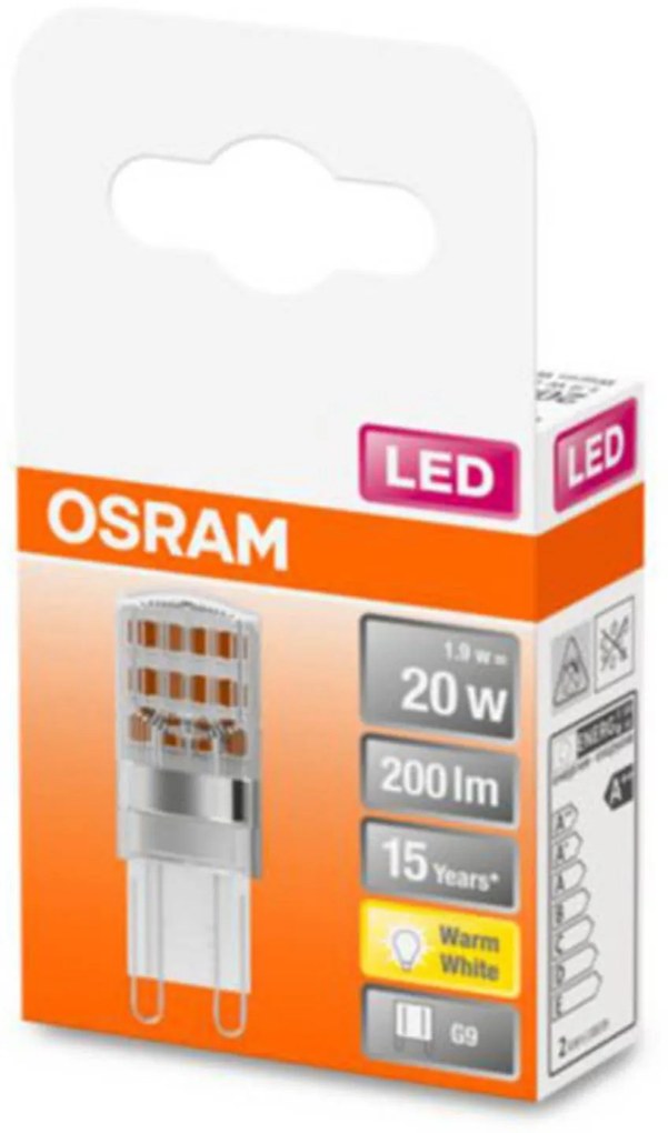 OSRAM LED s kolíkovou päticou G9 1,9W 2 700K číra