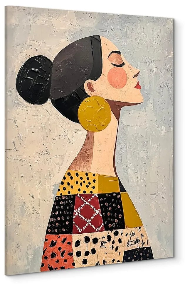 Obraz s ručne maľovanými prvkami 70x100 cm Mae – Styler