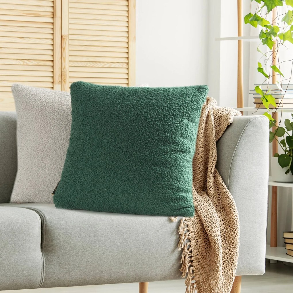 DEKORAČNÁ OBLIEČKA NA VANKÚŠ BUKLA 45X45 CM TMAVOMODRÁ