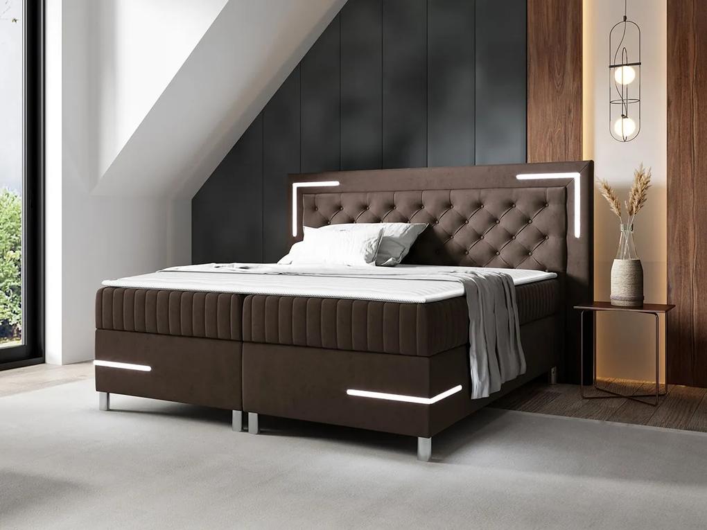 Kontinentálna posteľ Suhak 5 LED, Rozmer postele: 140x200, Dostupné poťahy: Fresh 04