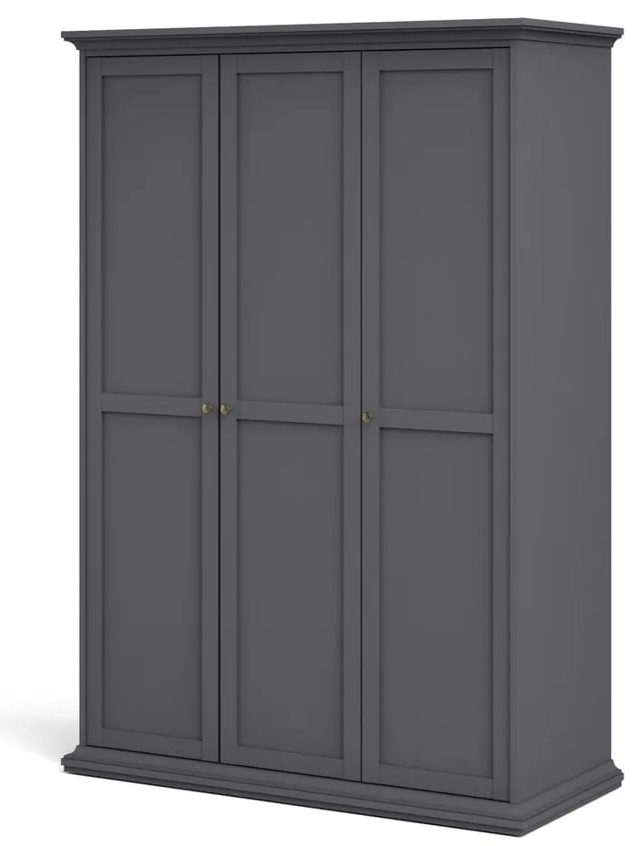 Sivá šatníková skriňa 139x201 cm Paris – Tvilum