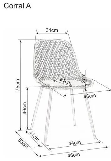 Čierna plastová stolička CORRAL A