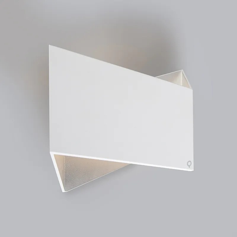 Dizajnová nástenná lampa biela - Fold