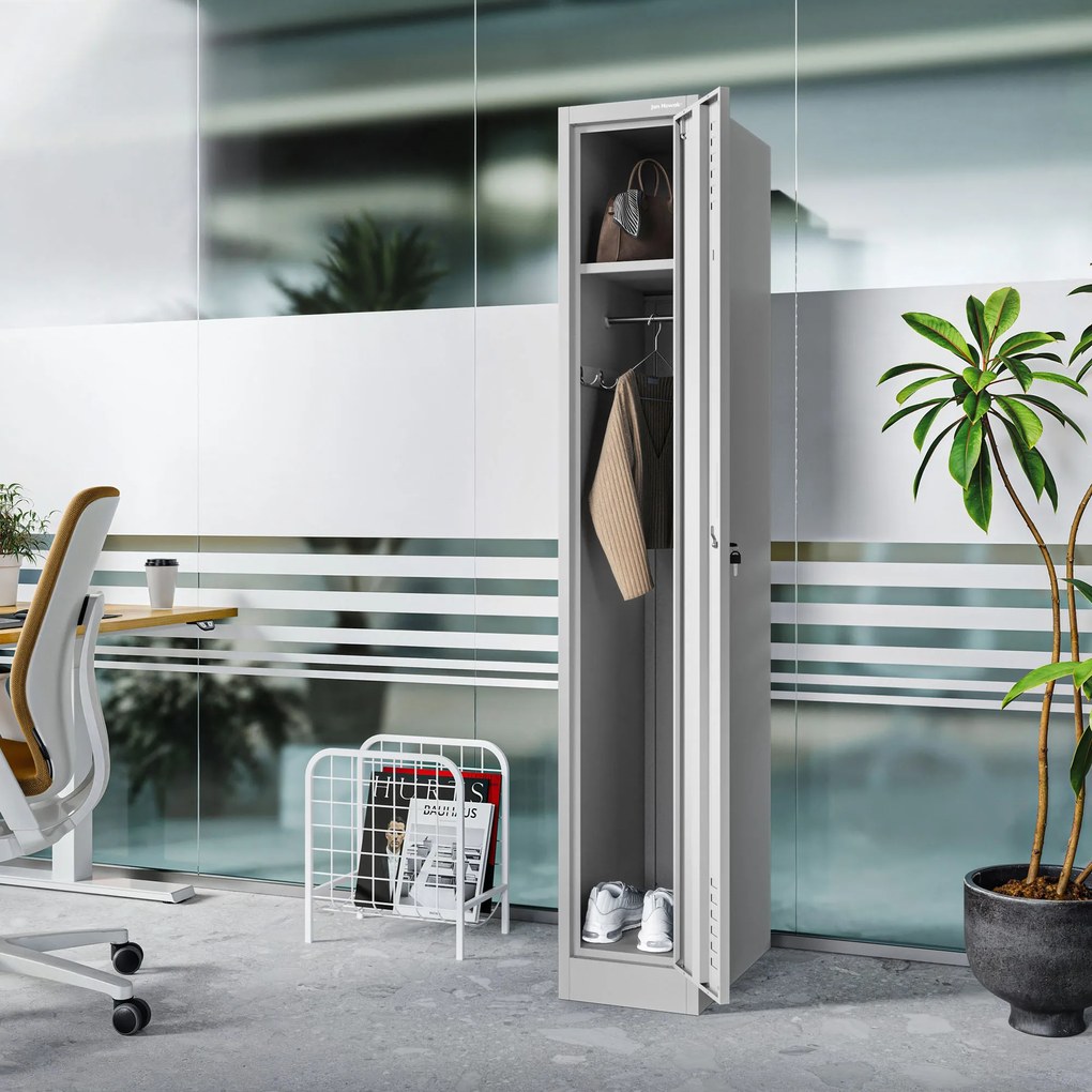 Pracovná kovová skriňa BHP sivá: KACPER II 1 Plus