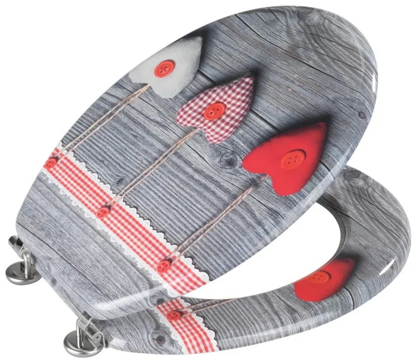 WC sedadlo Wenko Bavarian Hearts, 43 × 37 cm