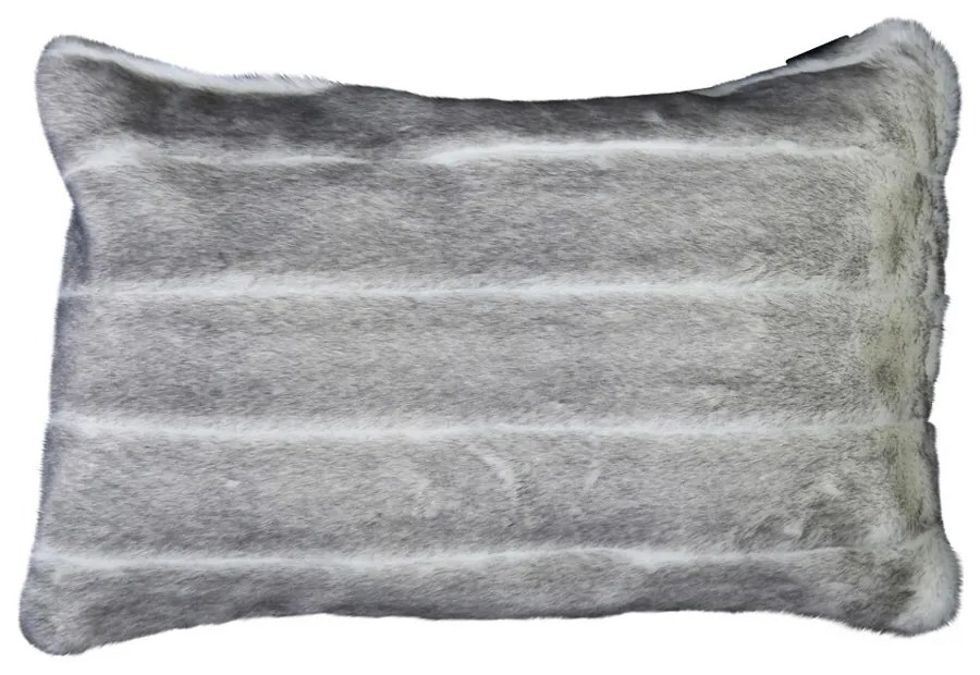 Svetlo sivý chlpatý vankúš Tiara s prúžkami - 40 * 60 * 15cm