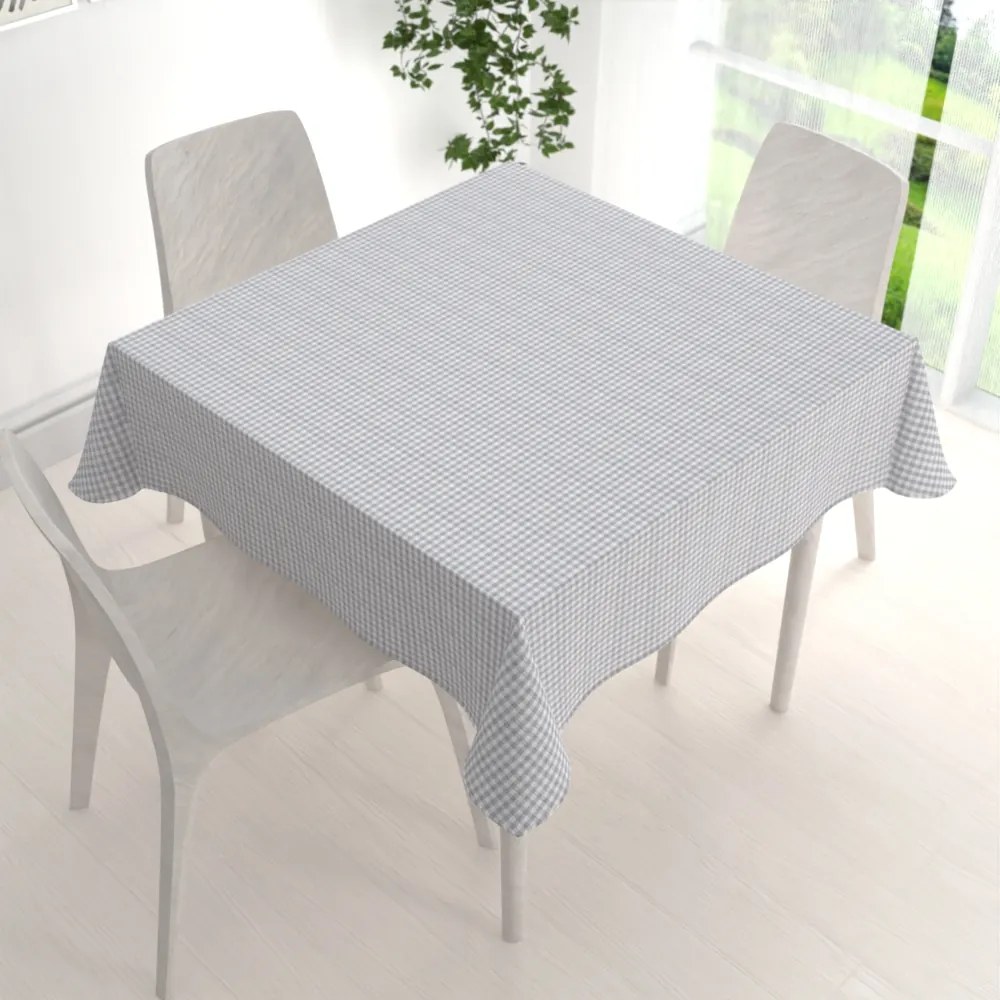 Biante Dekoračný štvorcový obrus Rebeka RE-015 Svetlo sivo-biela kocka malá 80x80 cm