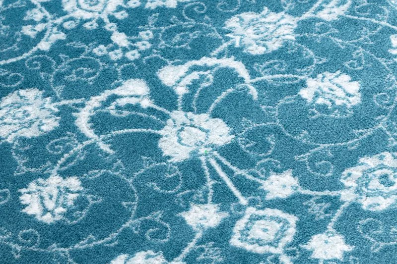Moderný MEFE koberec 2312 Ornament - Štrukturálny, dve vrstvy rúna krém / modrý Veľkosť: 140x190 cm