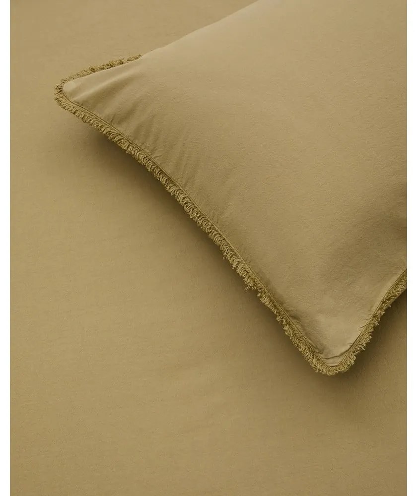 Žlté/zelené obliečky na jednolôžko/predĺžené z bavlneného perkálu 150x220 cm Sifinia – Kave Home