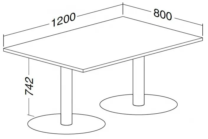 Konferenčný stôl ProOffice 80 x 120 x 74,2 cm, buk