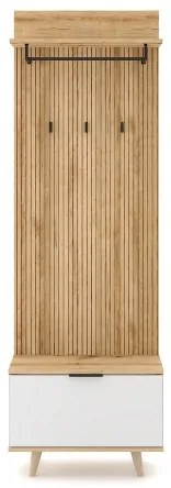 Predsieňová stena KLEO hnedá/biela